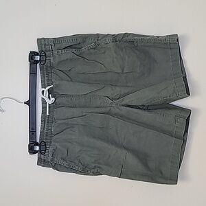 H&M Army Green Linen Blend Shorts